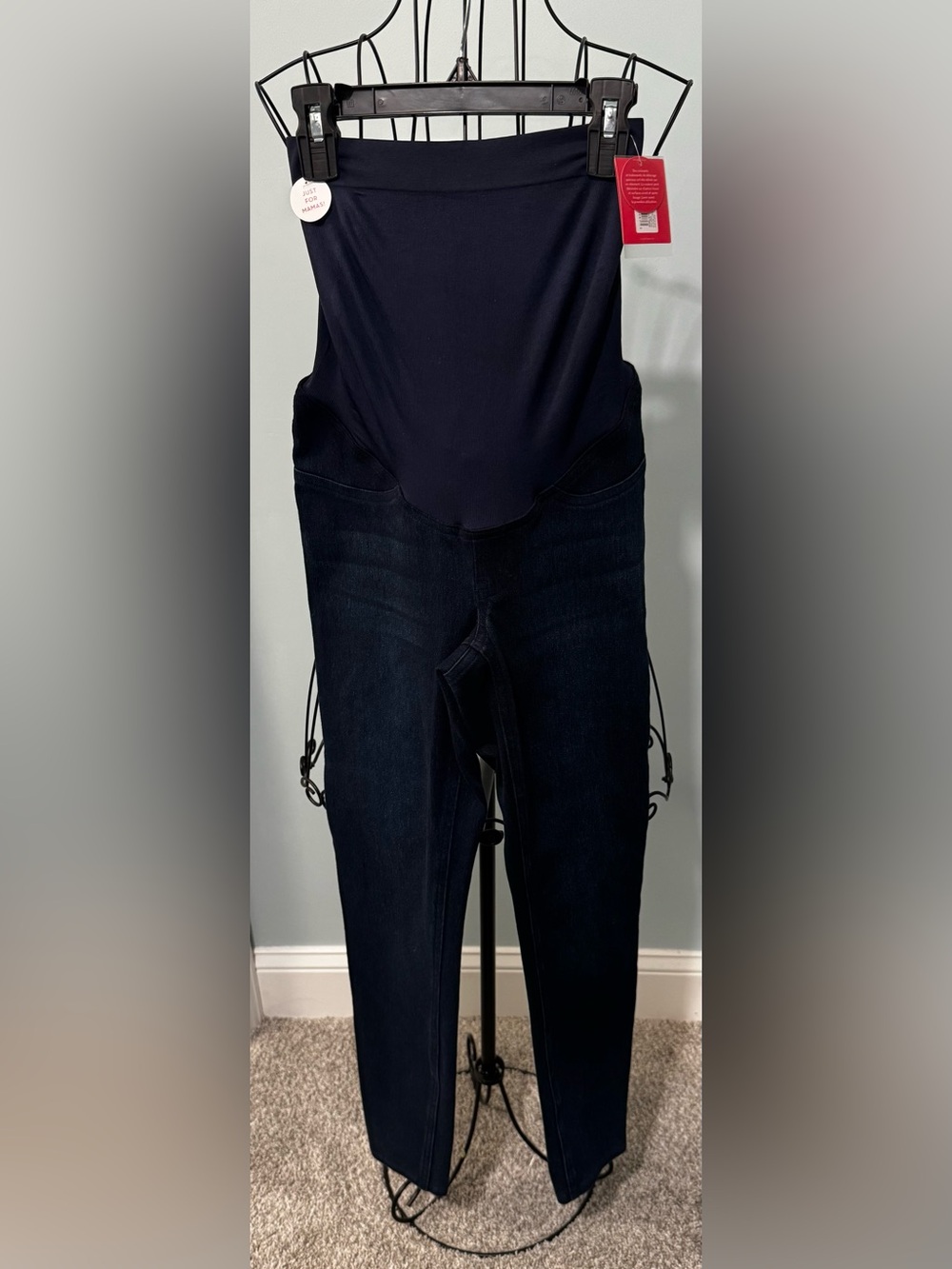 New Spanx Maternity Jeans Dark Blue Mama Ankle Jean-ish legging Extra Small XS